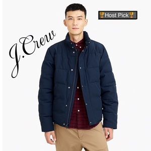 J. Crew men’s Nordic quilted navy blue jacket